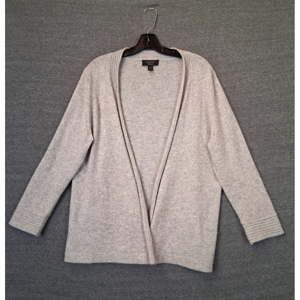 Charter Club Womens Sweater L Gray 100% Cashmere Quiet Luxury Elevated Capsule